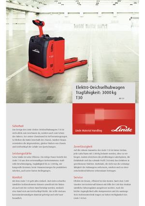 Пешеходна палетна количка Linde T 30