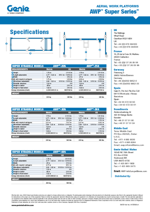 Подемници с единична вертикална мачта Genie AWP 30 S