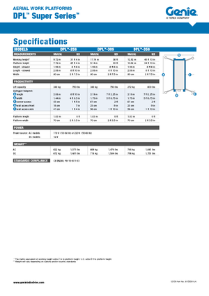 Подемници с единична вертикална мачта Genie DPL 30 S