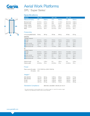 Подемници с единична вертикална мачта Genie DPL 25 S