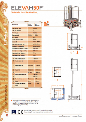 Подемници с единична вертикална мачта Faraone Elevah 50 F