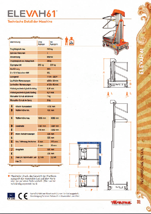 Подемници с единична вертикална мачта Faraone Elevah 61
