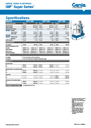 Подемници с единична вертикална мачта Genie IWP 25 S