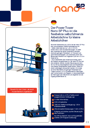 Подемници с единична вертикална мачта Power Towers Nano Sp Plus