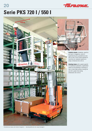 Подемници с единична вертикална мачта Faraone PKS 720 ZI