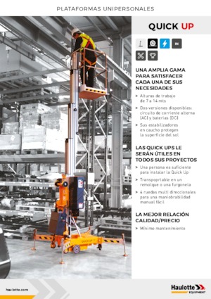 Подемници с единична вертикална мачта Haulotte QuickUp 7