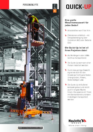 Подемници с единична вертикална мачта Haulotte QuickUp 7
