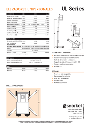 Подемници с единична вертикална мачта Snorkel UL32AC