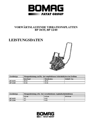 Виброплочи с преден ход Bomag BP 12/40