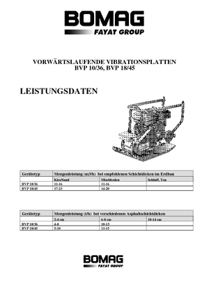 Виброплочи с преден ход Bomag BVP 18/45