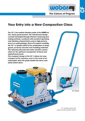 Виброплочи с обратен ход weber mt CF 1 Hd