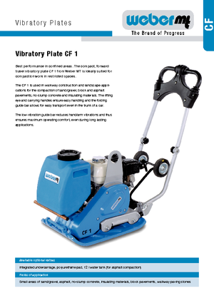 Виброплочи с обратен ход weber mt CF 1 Hd