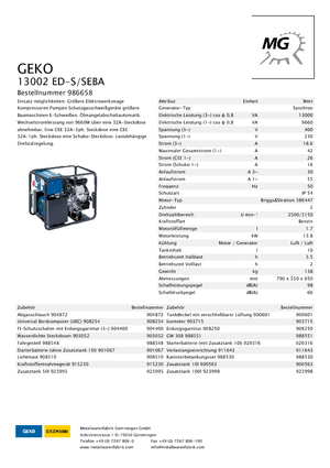 Бензинови генератори Geko ® 13002 ED-S/SEBA