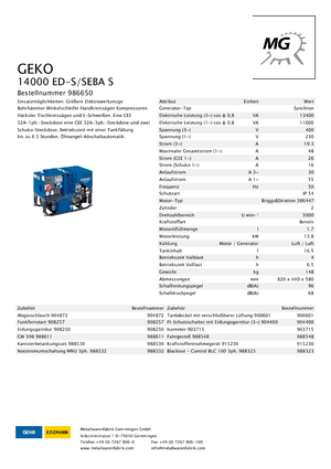 Бензинови генератори Geko ® 14000 ED-S/SEBA