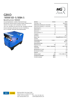 Бензинови генератори Geko ® 18000 ED-S/SEBA