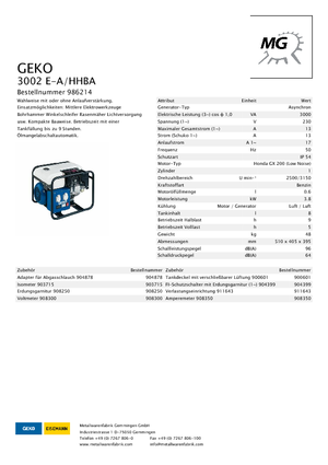 Бензинови генератори Geko ® 3002 E-A/HHBA*