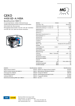 Бензинови генератори Geko ® 4400 ED-A/HEBA
