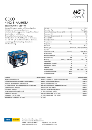 Бензинови генератори Geko ® 4402 E-AA/HEBA*