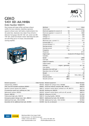 Бензинови генератори Geko ® 5401 ED-AA/HHBA