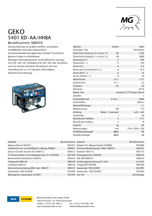 Бензинови генератори Geko ® 5401 ED-AA/HHBA