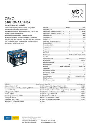 Бензинови генератори Geko ® 5402 ED-AA/HHBA*