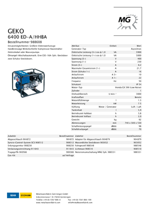 Бензинови генератори Geko ® 6400 ED-A/HHBA