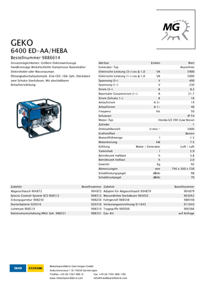 Бензинови генератори Geko ® 6400 ED-AA/HEBA
