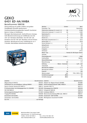 Бензинови генератори Geko ® 6401 ED-AA/HHBA