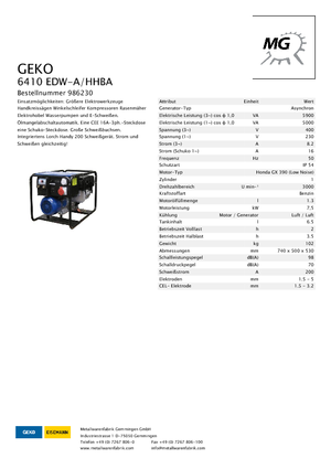Бензинови генератори Geko ® 6410 EDW-A/HHBA