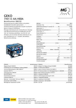 Бензинови генератори Geko ® 7401 E-AA/HEBA
