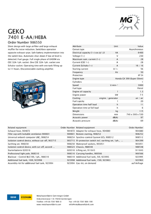 Бензинови генератори Geko ® 7401 E-AA/HEBA