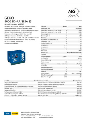 Бензинови генератори Geko ® 9000 ED-AA/SEBA