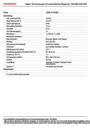 Бензинови генератори Honda EM 4500 CXS