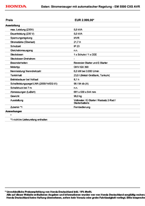Бензинови генератори Honda EM 5500 CXS