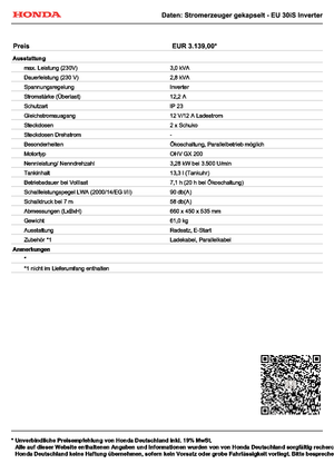 Бензинови генератори Honda EU 30is