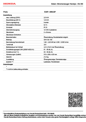 Бензинови генератори Honda EU 20i