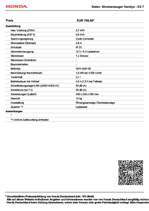 Бензинови генератори Honda Handy EX 7