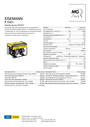 Бензинови генератори Eisemann P 4401