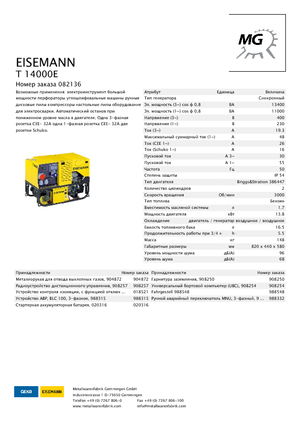 Бензинови генератори Eisemann T 14000 E