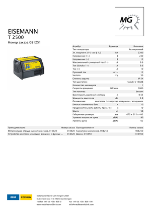 Бензинови генератори Eisemann T 2500