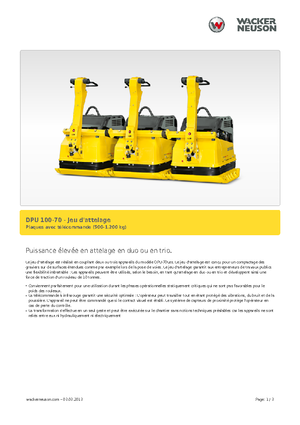 Виброплочи с преден ход Wacker Neuson Koppelsatz für 3 x DPU 100-70