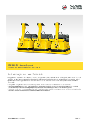 Виброплочи с преден ход Wacker Neuson Koppelsatz für 3 x DPU 100-70