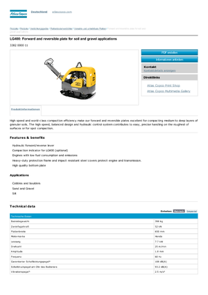 Виброплочи с обратен ход Atlas Copco LG 400