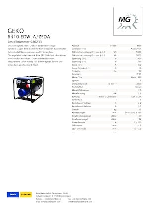 Бензинови генератори Geko ® 6410 EDW-A/ZEDA
