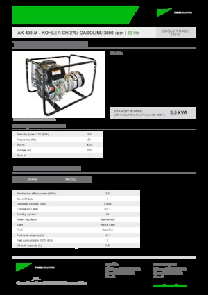 Бензинови генератори INMESOL AK 400-M