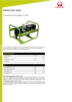 Бензинови генератори PRAMAC Lifter E 4000