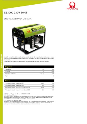 Бензинови генератори PRAMAC Lifter ES 3000