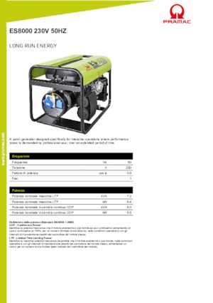 Бензинови генератори PRAMAC Lifter ES 8000
