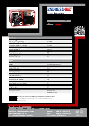 Бензинови генератори Endress ESE 1006 DBS-GT