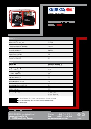 Бензинови генератори Endress ESE 1006 DBS GT ES